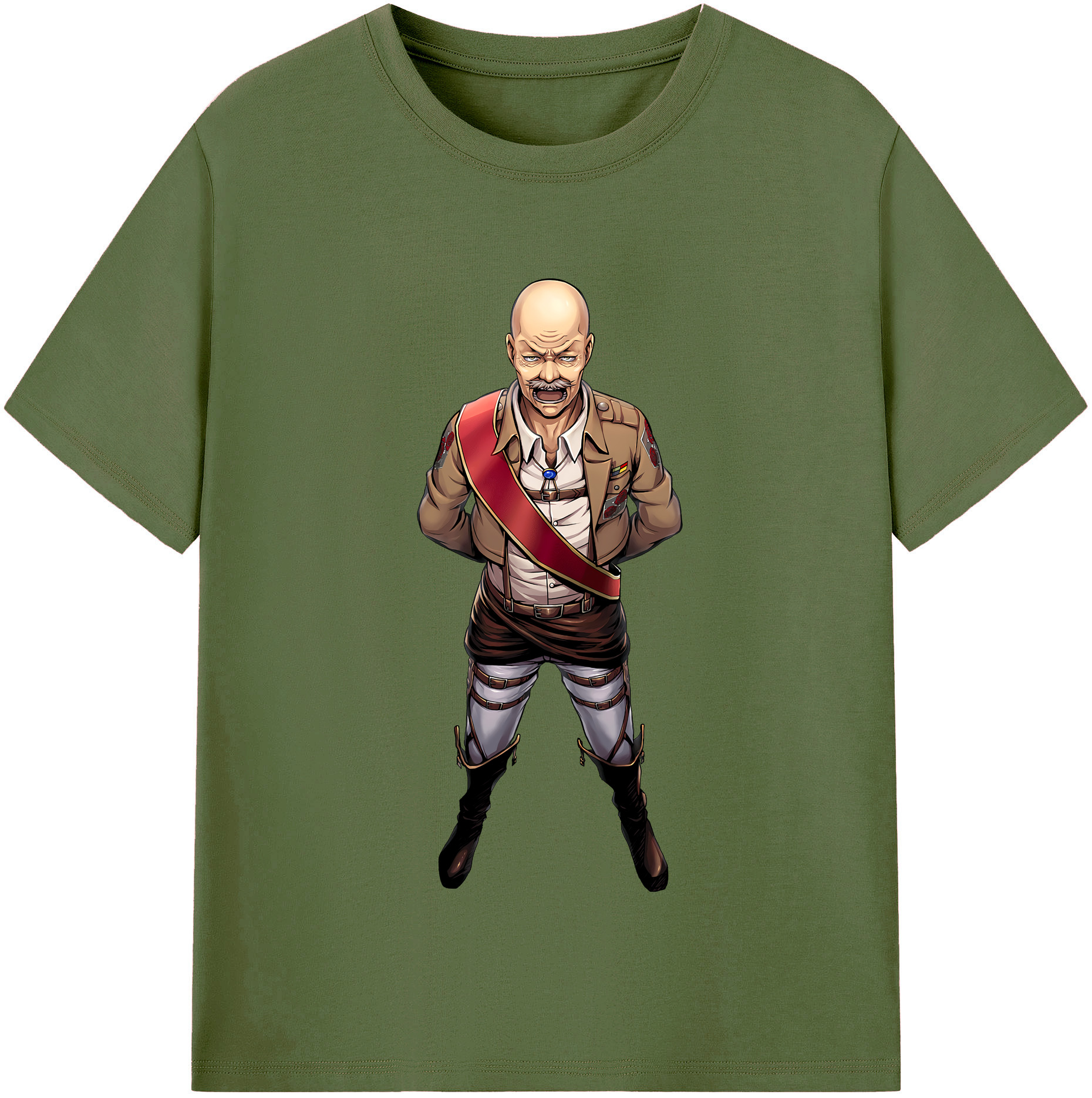 （画像用） 進撃の巨人 ドット·ピクシス Attack on Titan Dot Pixis 綿100％半袖Tシャツ（フロントプリント）